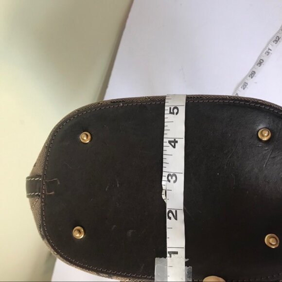 Dooney & Bourke Vintage Bucket Bag Leather Monogram Canvas Hobo Shoulder Purse - Picture 13 of 16